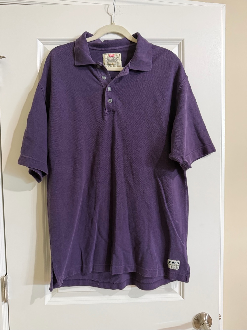 Vintage 90s Levi’s Purple Pique Polo Shirt Men’s L
